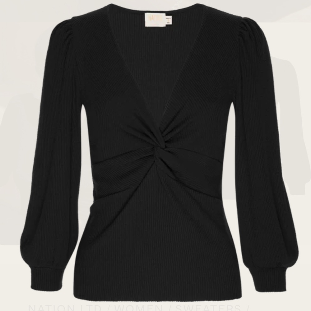 NWT Nation LTD Kalani twist party top black